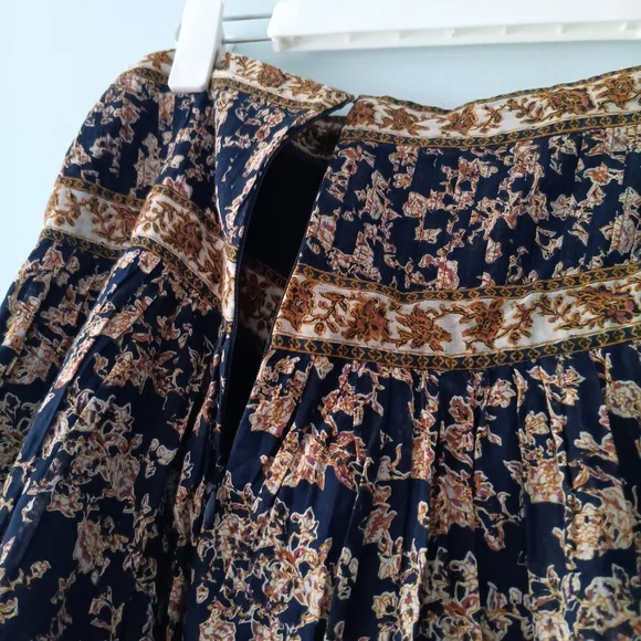 Isabel Marant Étoile Valerie Blue Midnight Floral Cotton Mini Boho Skirt 8/40 - Picture 5 of 7